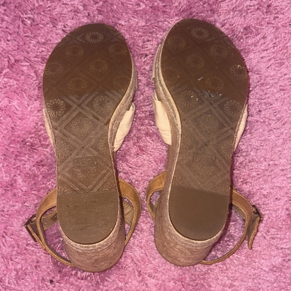 UGG Joslyn Wedge Cream Tan Sandals Size 8 - Picture 6 of 7